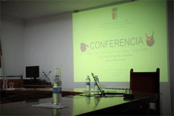 Detalle del inicio de la conferencia dada por la Prof. Dra. Consolaci&oacute;n Gonz&aacute;lez Casarrubios.